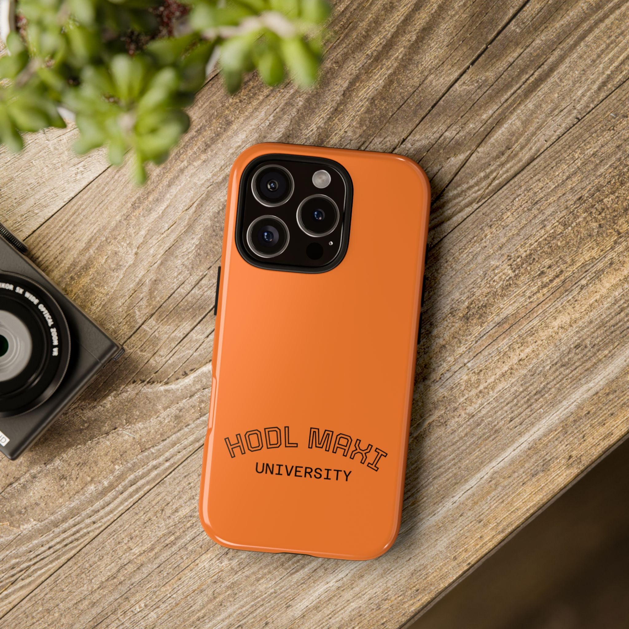 HODL MAXI University Phone Case — Orange Protective Crypto Design