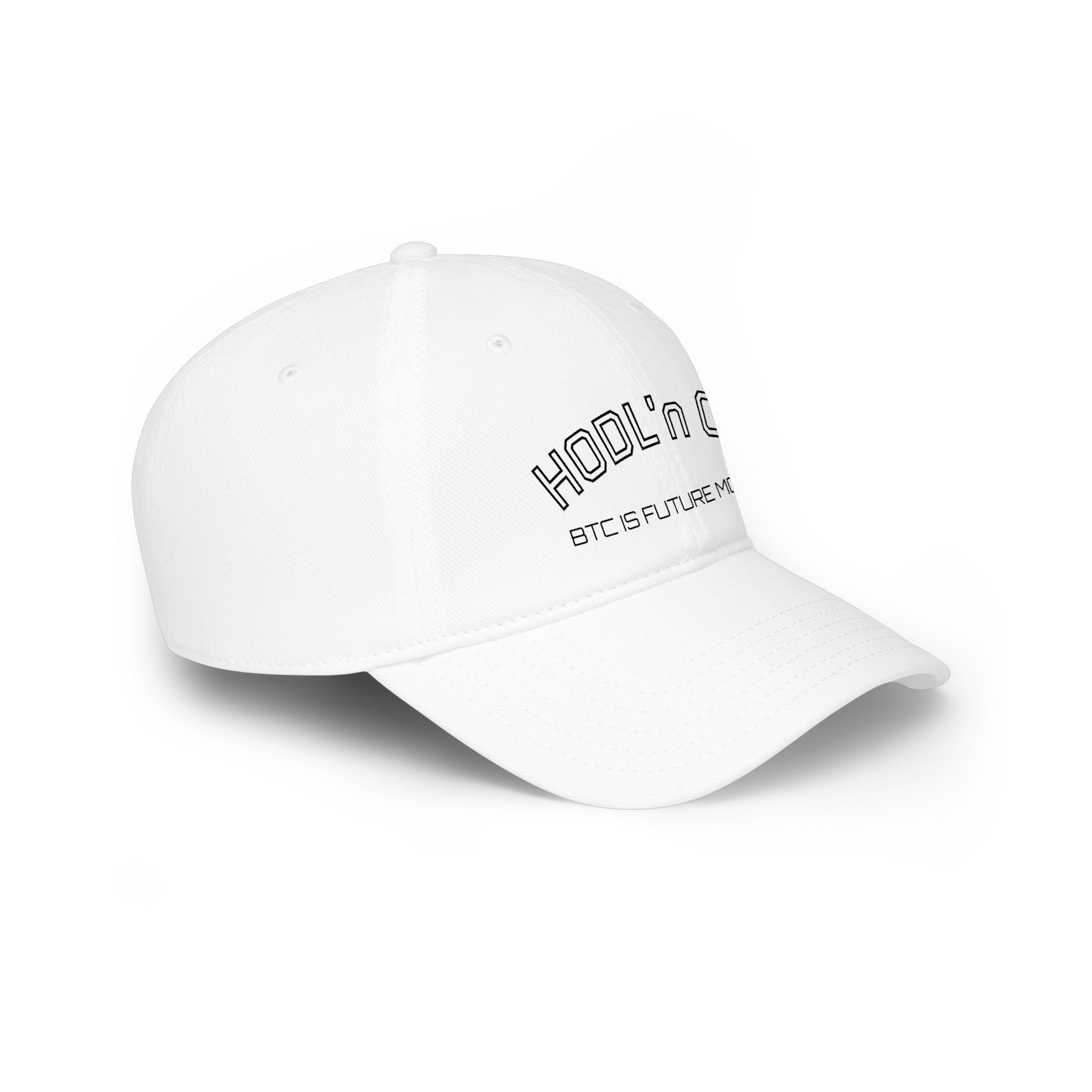 "HODL'n ON BTC IS FUTURE MONEY" stressed  Baseball Cap — Crypto Low Profile Hat | Crypto gift