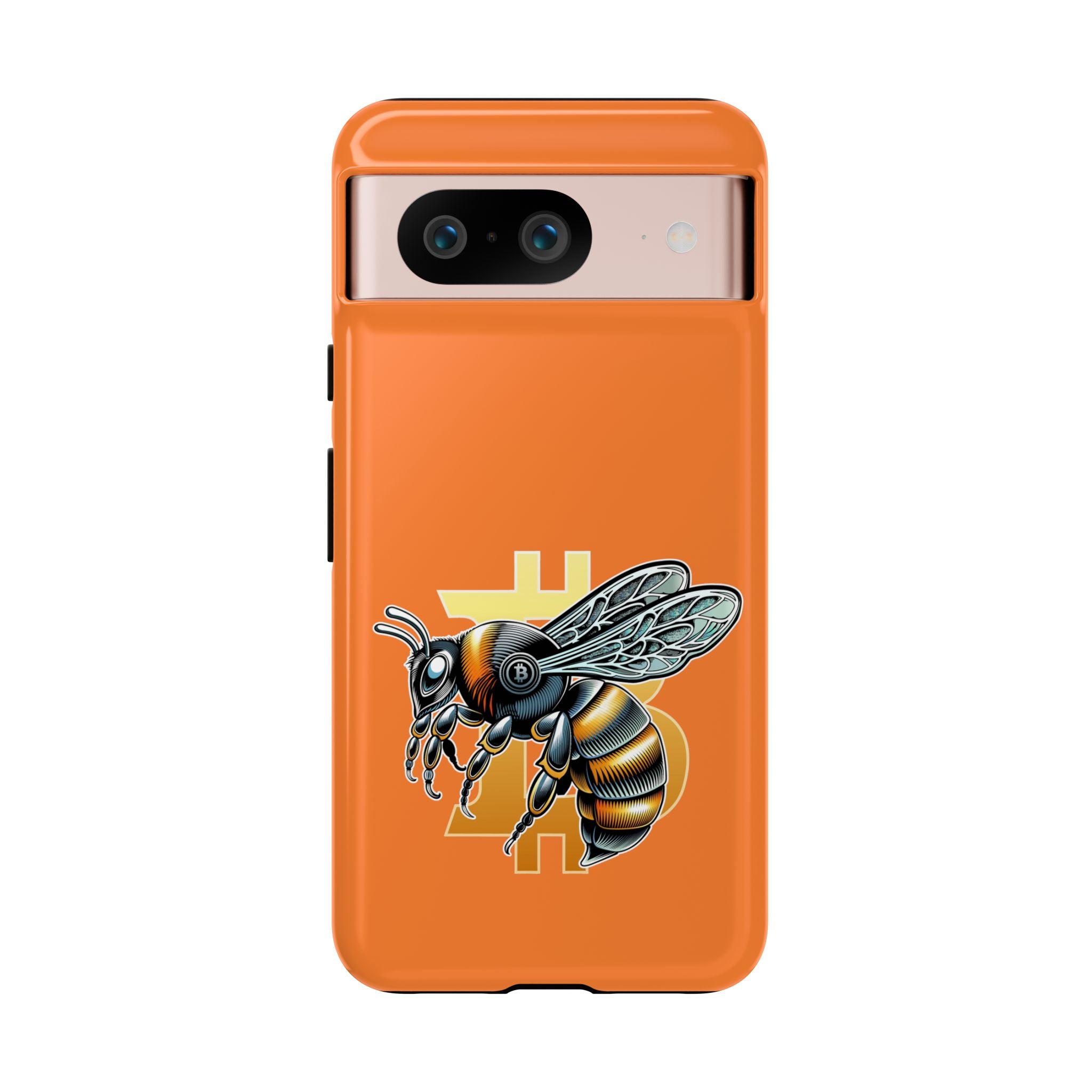 "CypherHornet-Bitcoin" Designer Phone Case - Bright Orange Protective Smartphone Cover | Crypto Gift