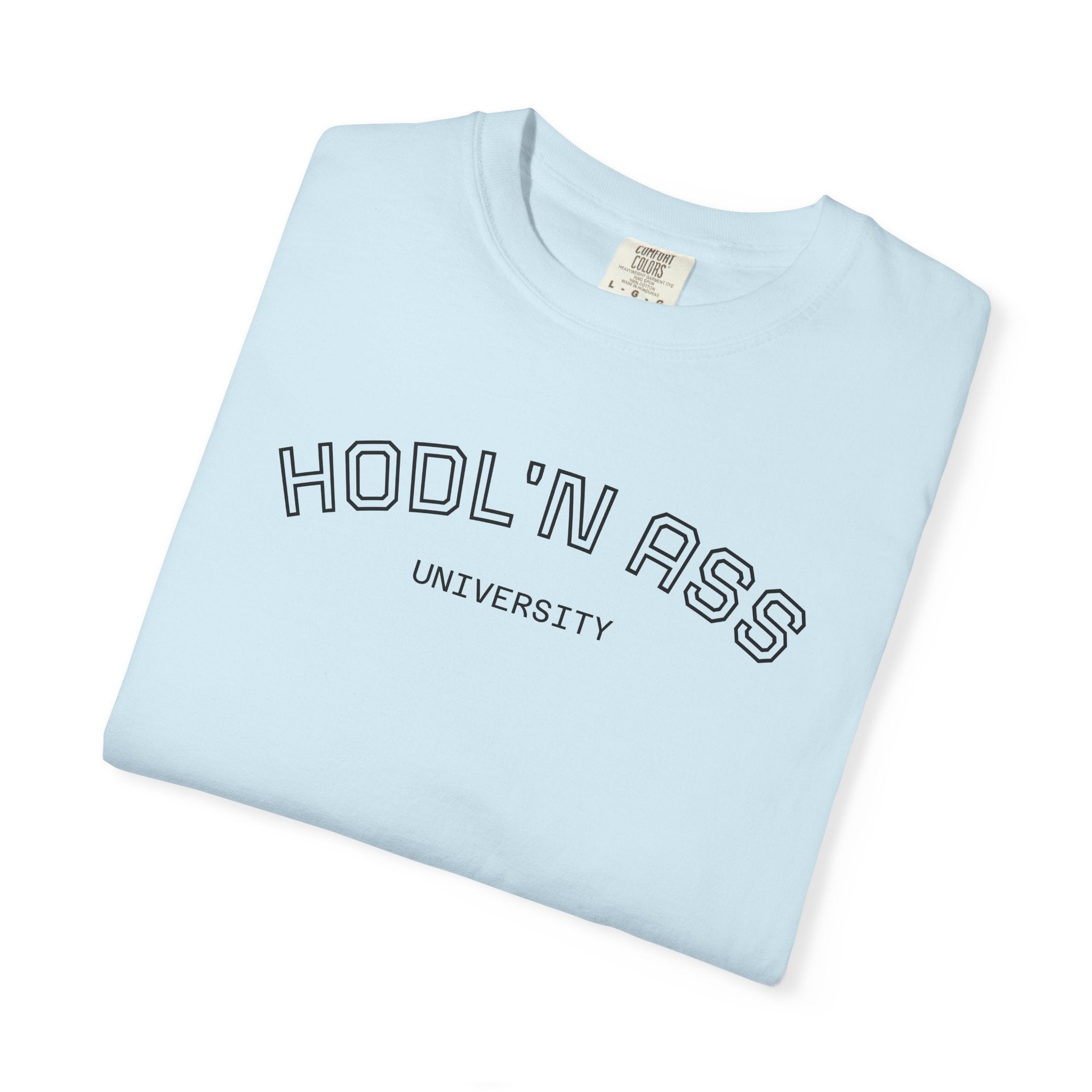 "HODL'N Ass" University BITCOIN Graphic T-Shirt — Vintage Collegiate Tee | Crypto Gift