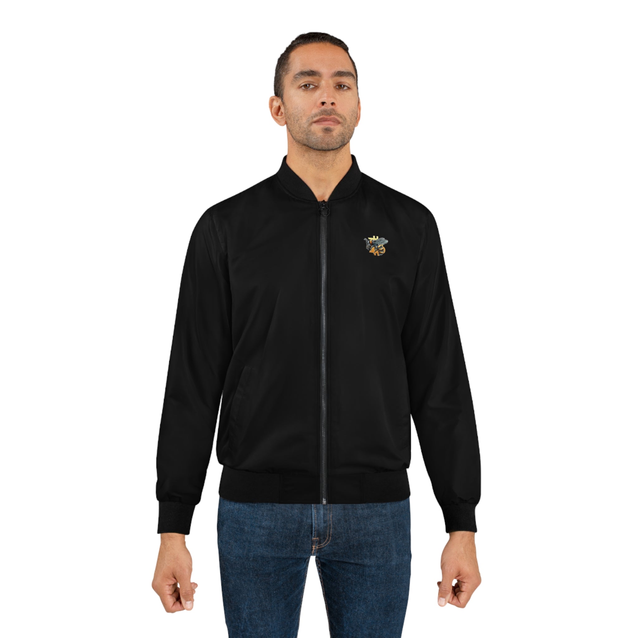 "CypherHornet-Bitcoin" Crypto Bomber Jacket — Men's Lightweight Streetwear | Crypto Gift