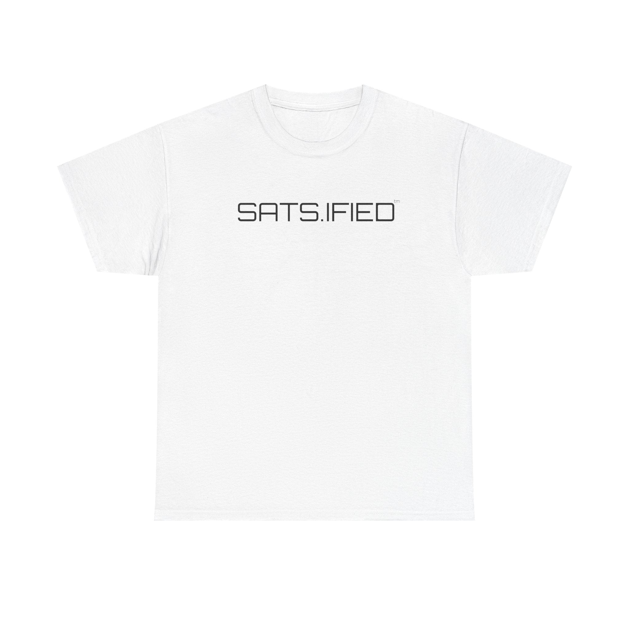 SATS.IFIED Minimalist Graphic Tee — Futuristic Tech Typography T-Shirt