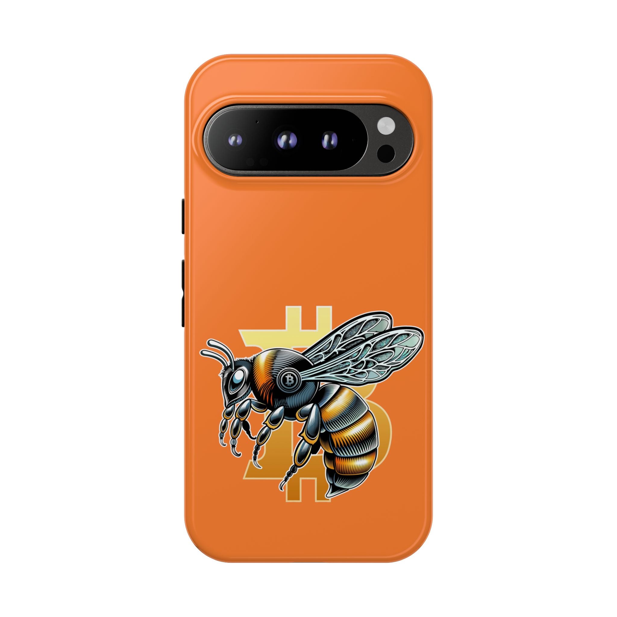 Bitcoin*Wasp Designer Phone Case - Bright Orange Protective Smartphone Cover | Crypto Gift