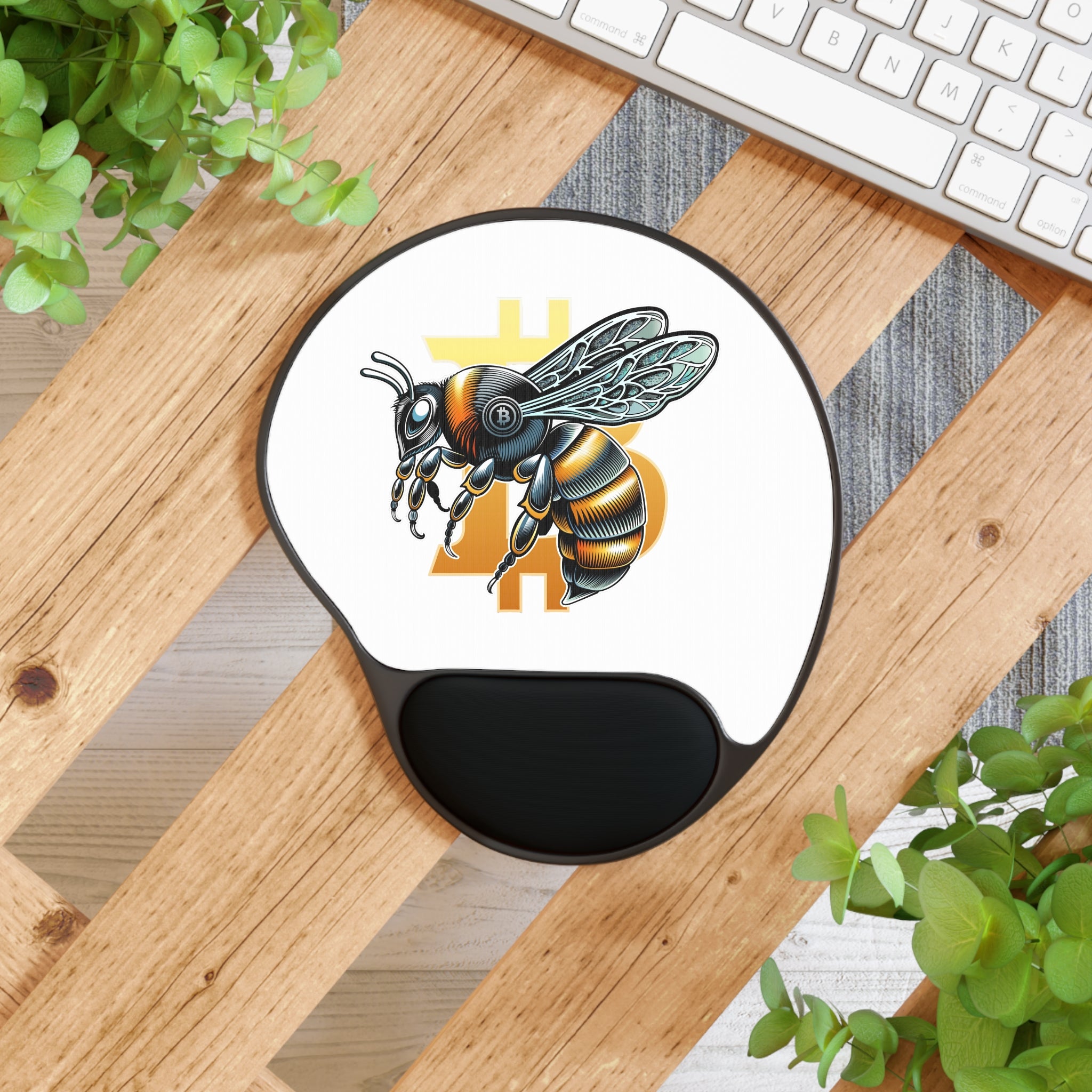 "CypherHornet-Bitcoin" Mouse Pad with Wrist Rest — Desk Pad | Crypto Gift