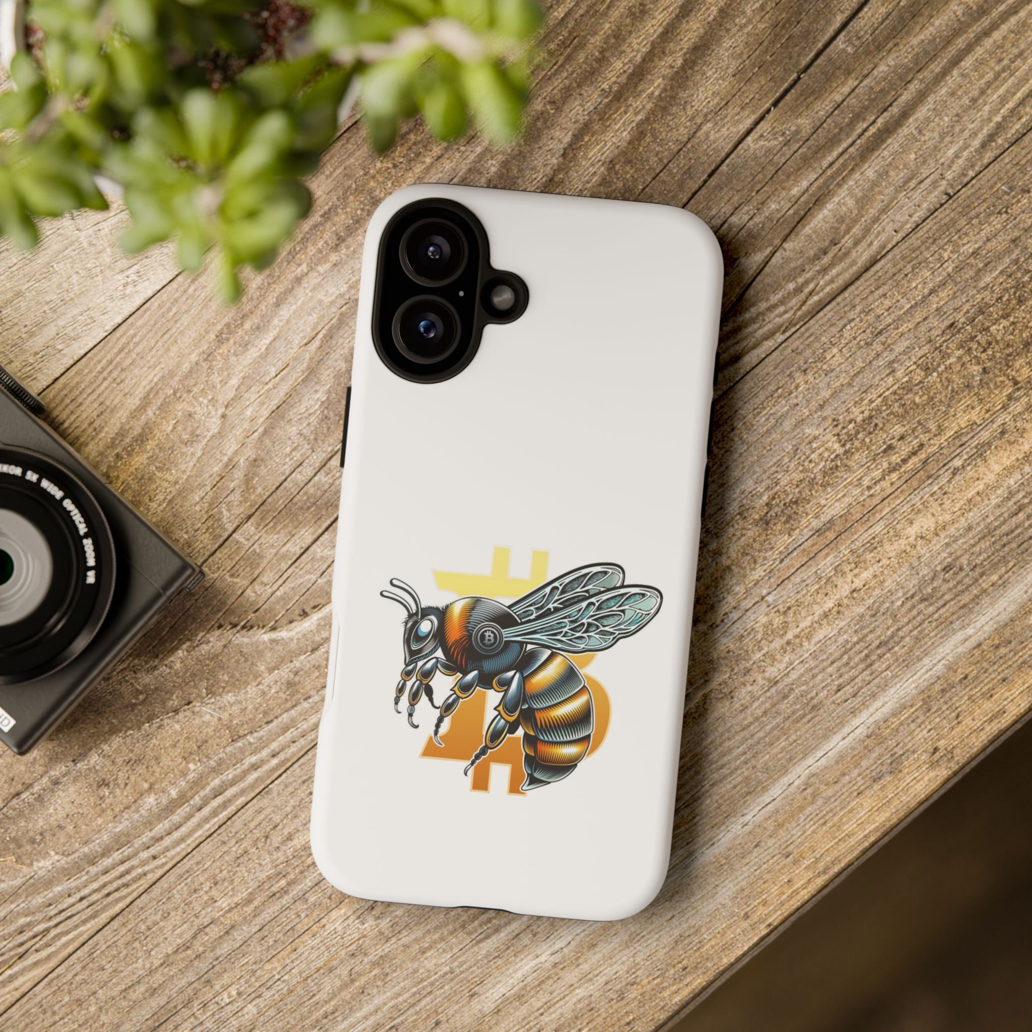 Bitcoin*Wasp Phone Case — Crypto Honeycomb Protective Tough Case | Crypto Gift