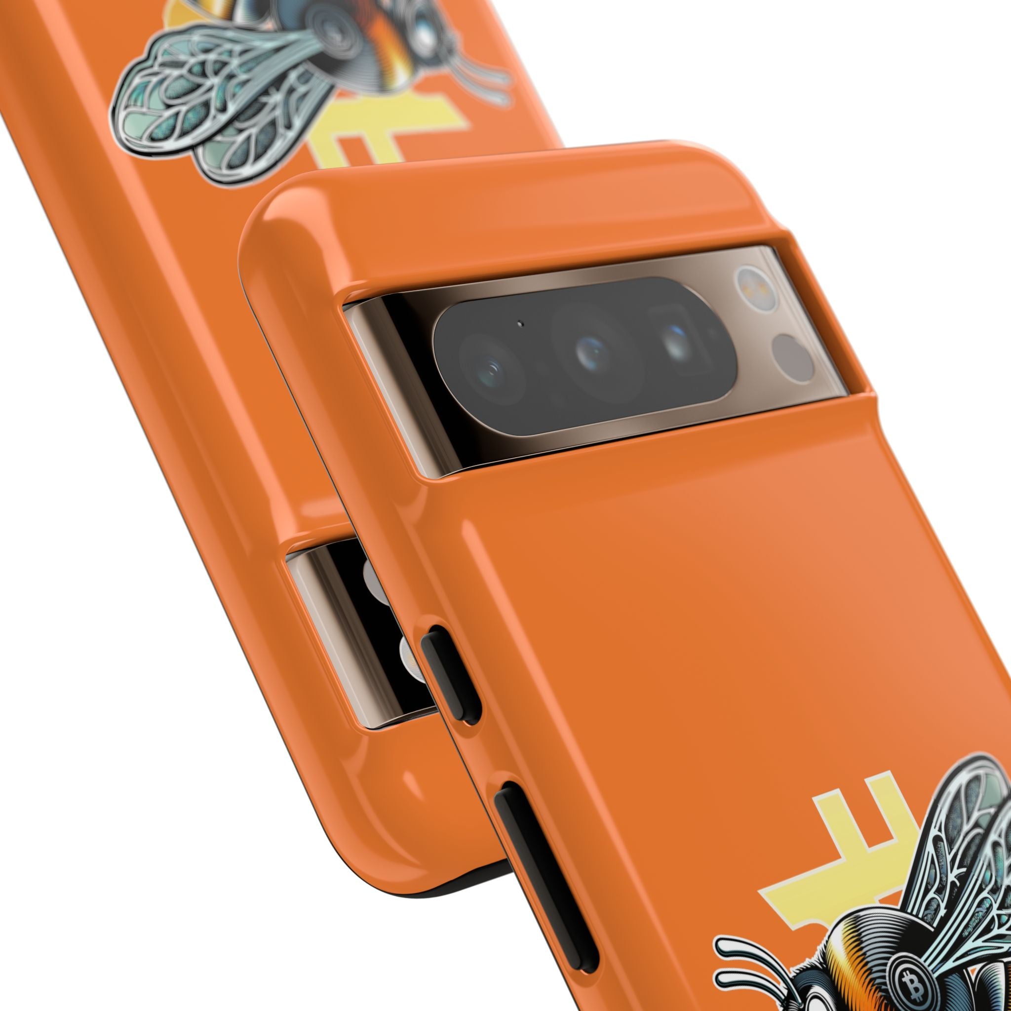 "CypherHornet-Bitcoin" Designer Phone Case - Bright Orange Protective Smartphone Cover | Crypto Gift