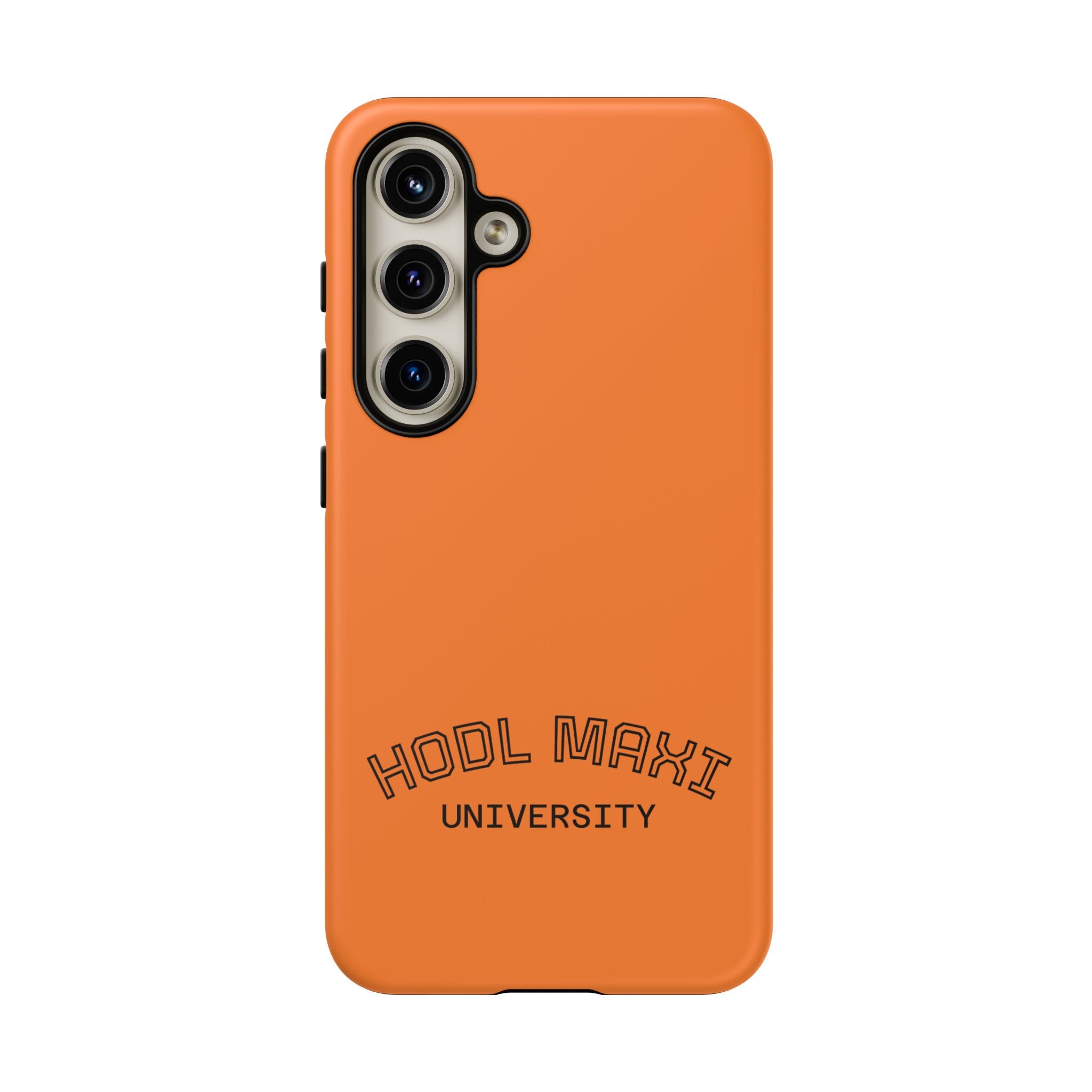 HODL MAXI University Phone Case — Orange Protective Crypto Design