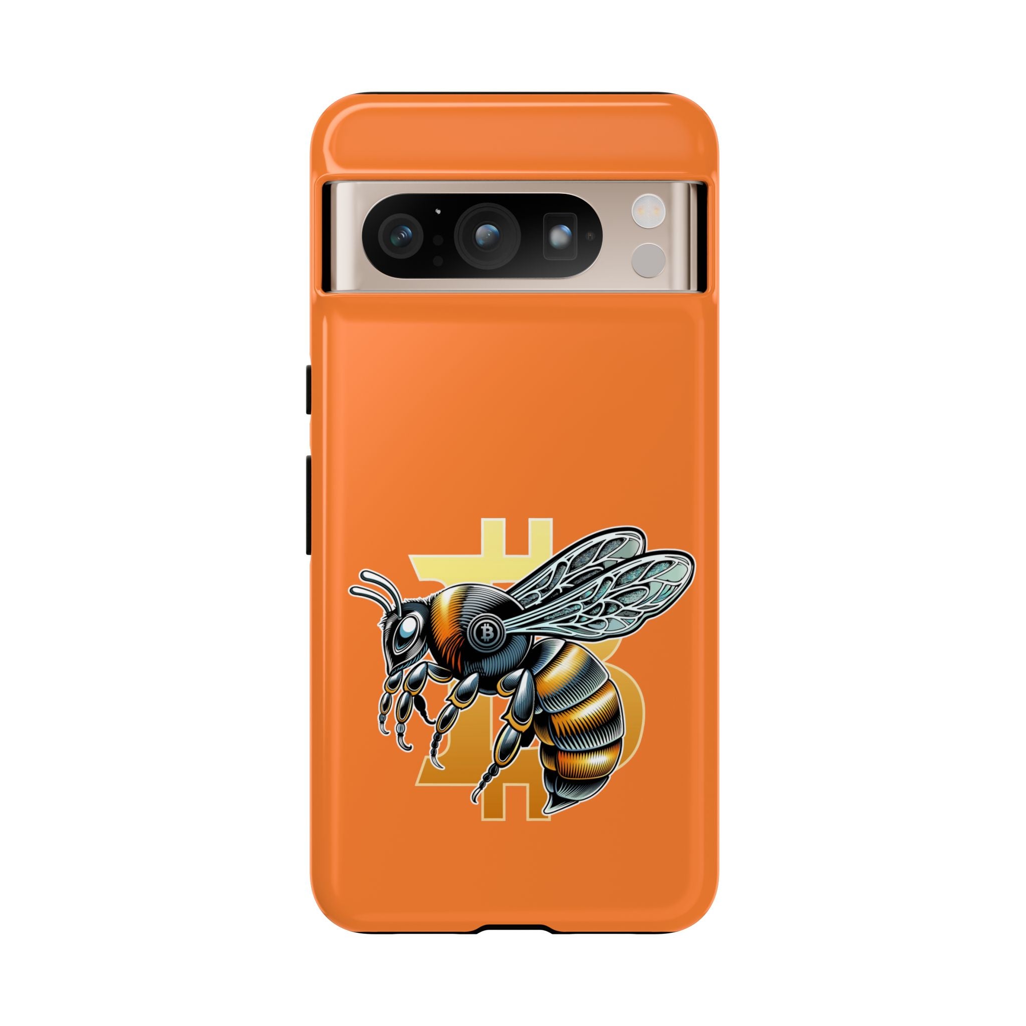 "CypherHornet-Bitcoin" Designer Phone Case - Bright Orange Protective Smartphone Cover | Crypto Gift