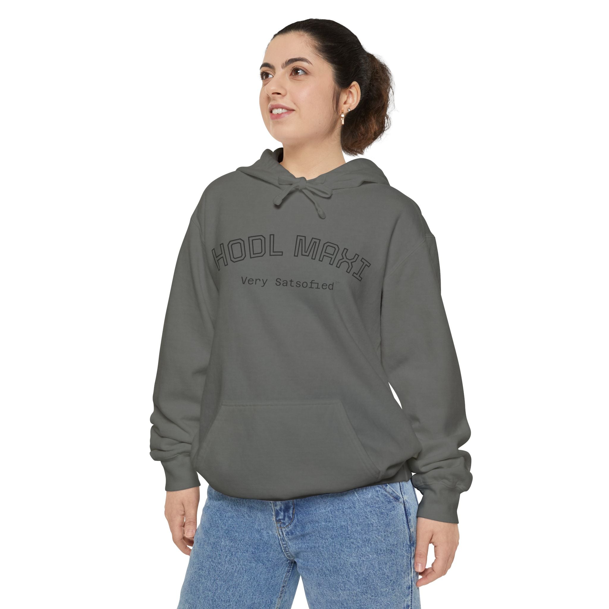 HODL MAXI - Very Satsofied - High QuaiitynComfort Colors Hoodie - Vintage Collegiate Garment- Dyed Pullover | Crypto Gift 52
