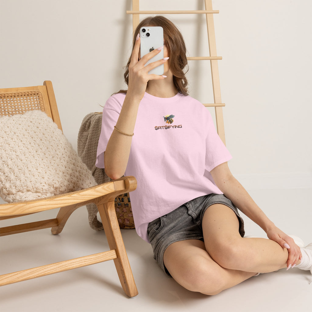 Bitcoin/Cypherhornet "$At$IFYING" | Minimalist Custom Crypto Logo Graphic Tee — Futuristic Tech Typography T-Shirt | Crypto Gift #S91b