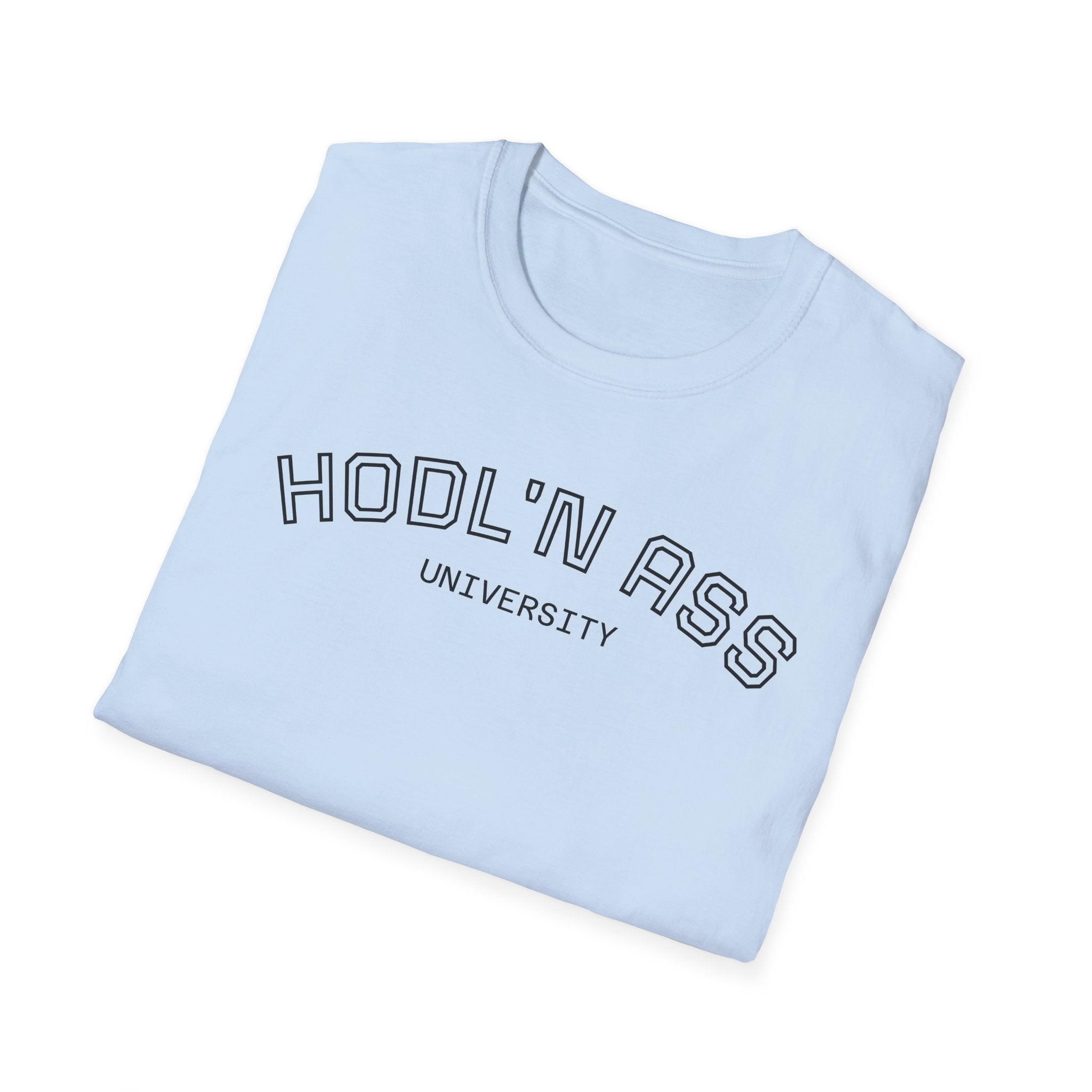 "HODL'N ASS" University BITCOIN T-Shirt — Crypto HODL Funny College Tee | Crypto Gift