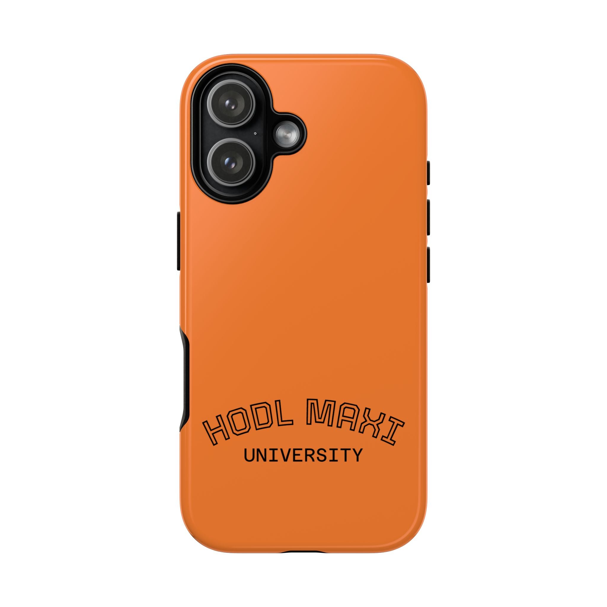 HODL MAXI University Phone Case — Orange Protective Crypto Design