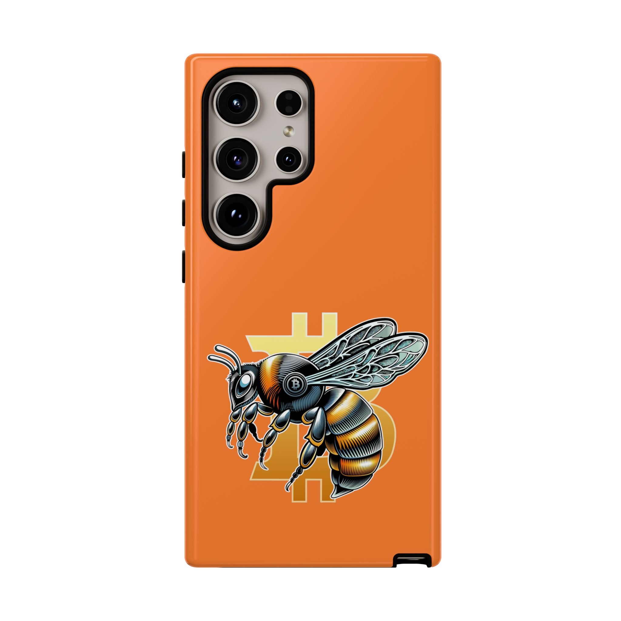 "CypherHornet-Bitcoin" Designer Phone Case - Bright Orange Protective Smartphone Cover | Crypto Gift