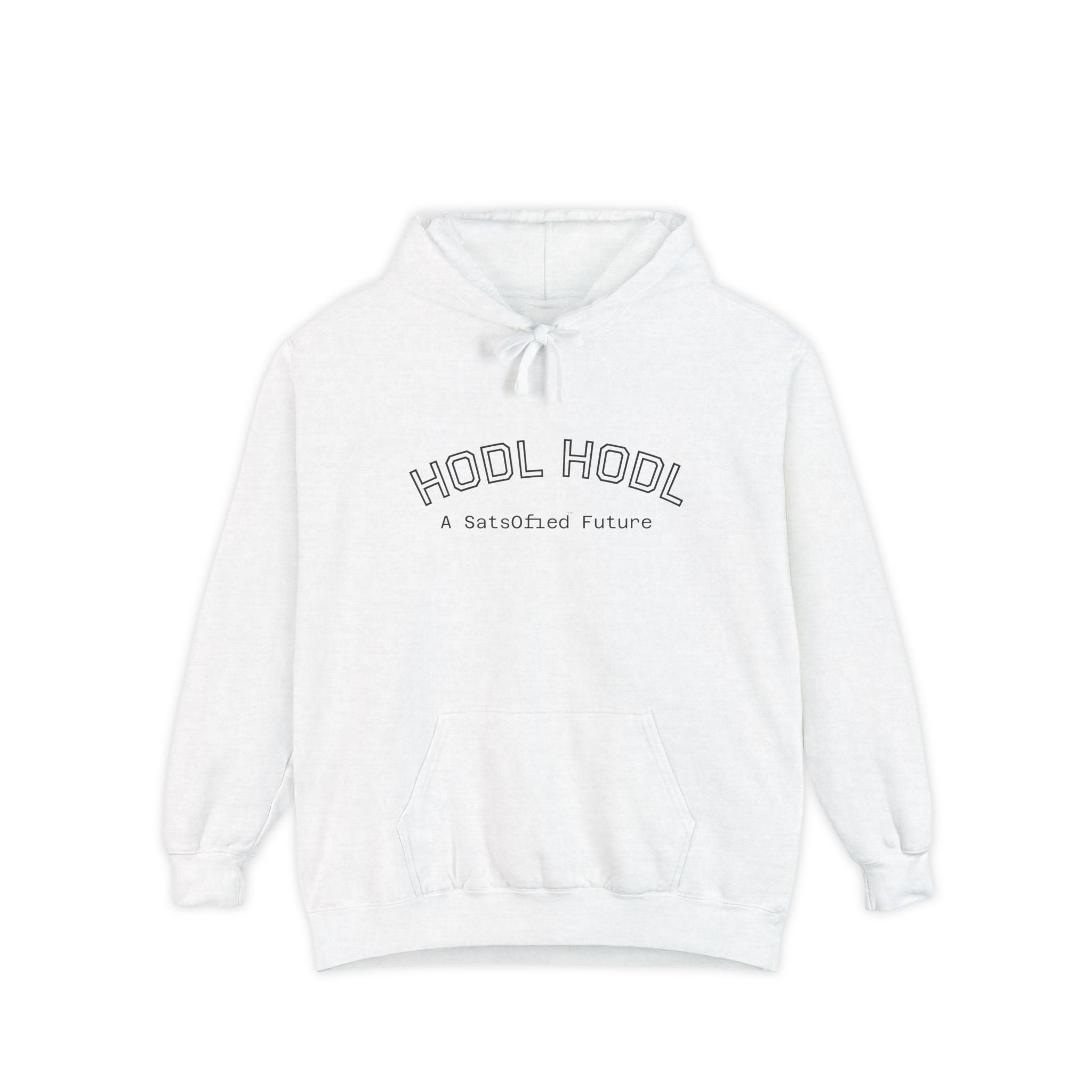 "HODL HODL A SatsOfied Future" -  Bitcoin Vintage Campus Garment-Dyed Pullover | Crypto Gift