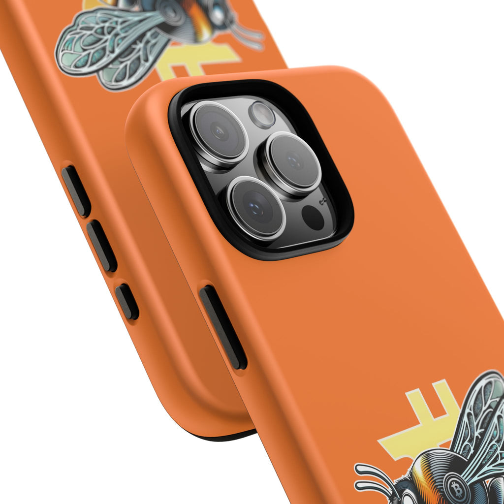 "CypherHornet-Bitcoin" Designer Phone Case - Bright Orange Protective Smartphone Cover | Crypto Gift