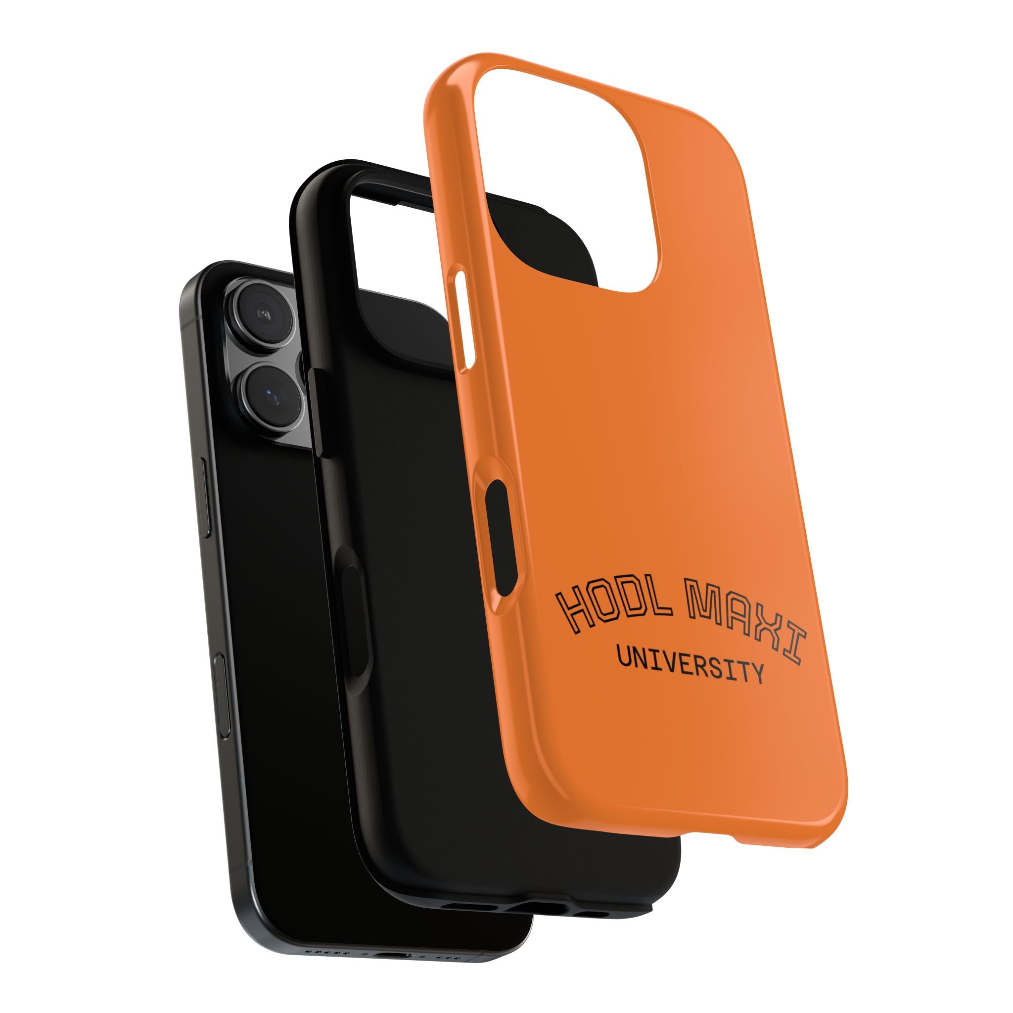 HODL MAXI University Phone Case — Orange Protective Crypto Design