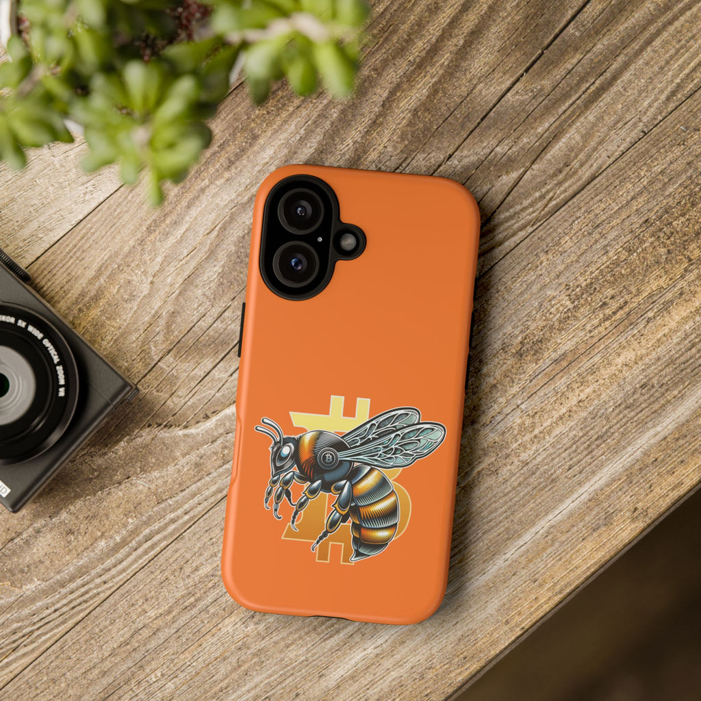 "CypherHornet-Bitcoin" Designer Phone Case - Bright Orange Protective Smartphone Cover | Crypto Gift