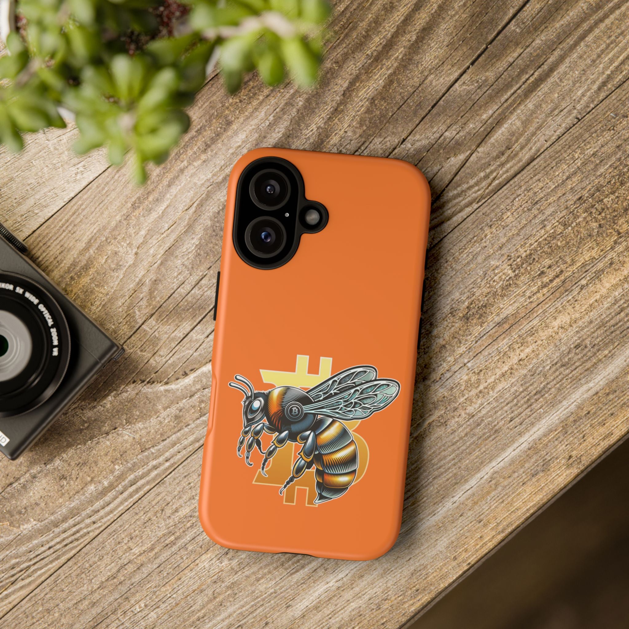 "CypherHornet-Bitcoin" Designer Phone Case - Bright Orange Protective Smartphone Cover | Crypto Gift