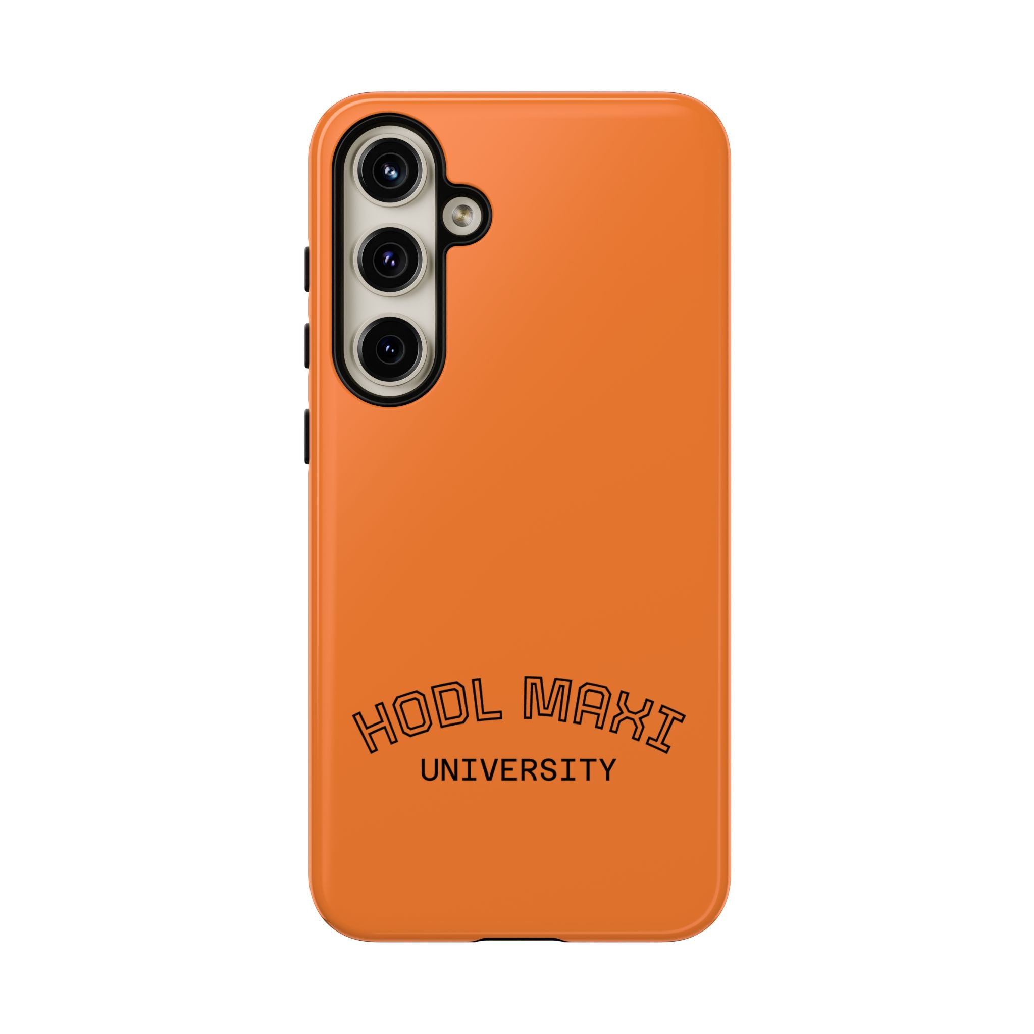 HODL MAXI University Phone Case — Orange Protective Crypto Design