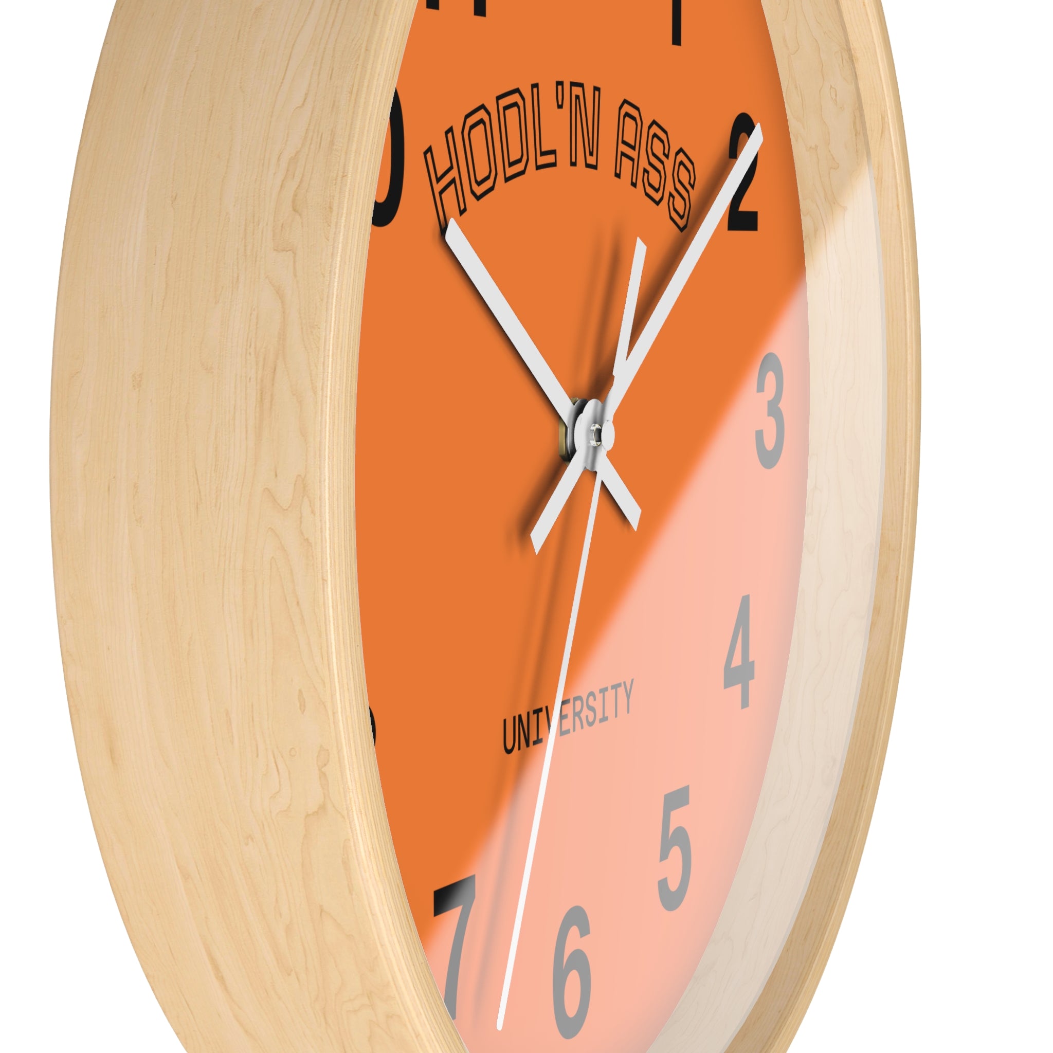 "HODL'N ASS University" Bitcoin Themed Orange Wall Clock | Crypto Gift