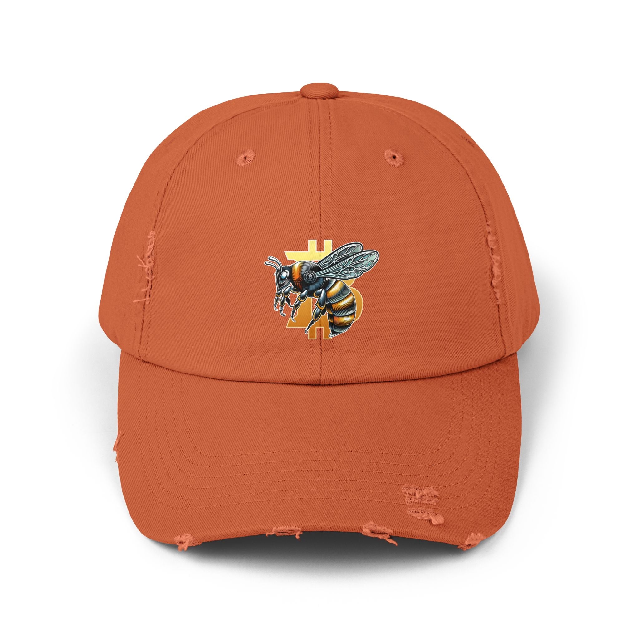 "CypherHornet-Bitcoin" Distressed Unisex Ball Cap |Crypto gift