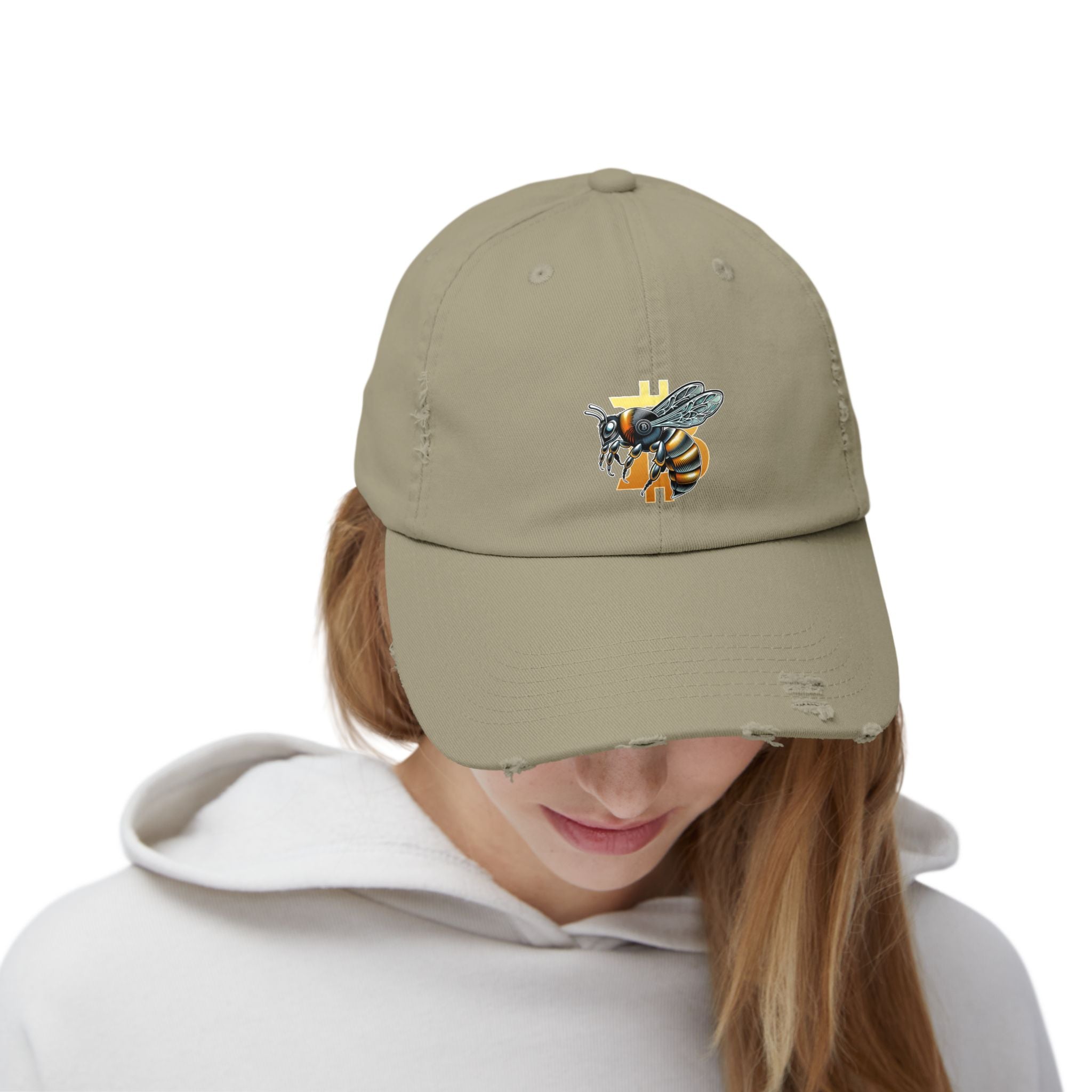 "CypherHornet-Bitcoin" Distressed Unisex Ball Cap |Crypto gift