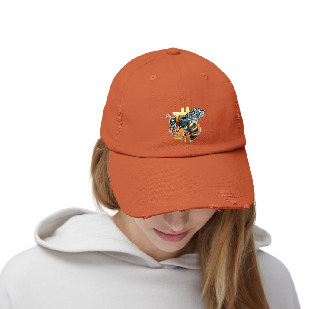 "CypherHornet-Bitcoin" Distressed Unisex Ball Cap |Crypto gift