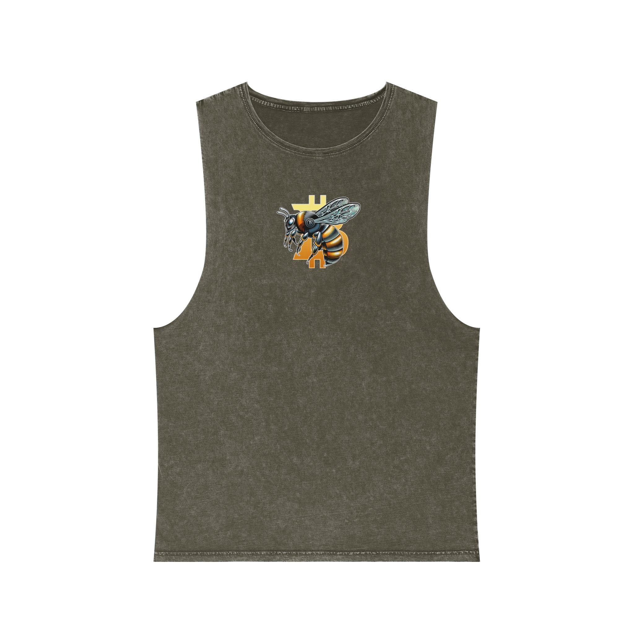Bitcoin/CypherHornet" Bold Logo - Unisex Moon Harbor Stonewash Deep Underarm Tank Top | Crypto Gift 13