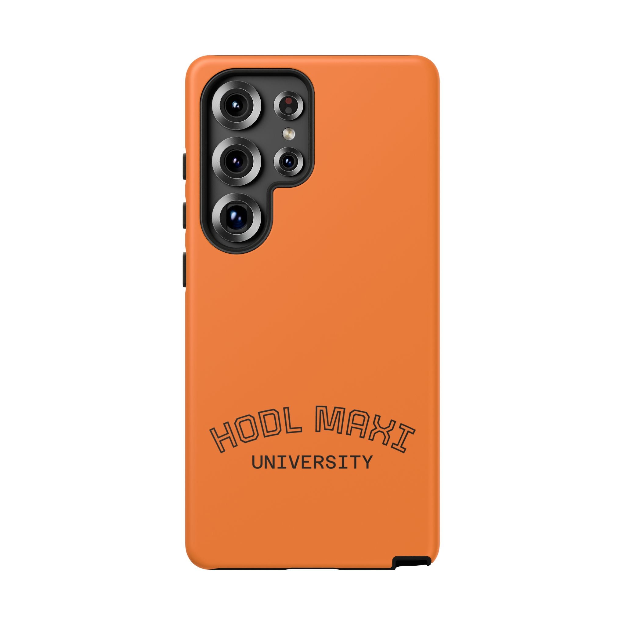 HODL MAXI University Phone Case — Orange Protective Crypto Design