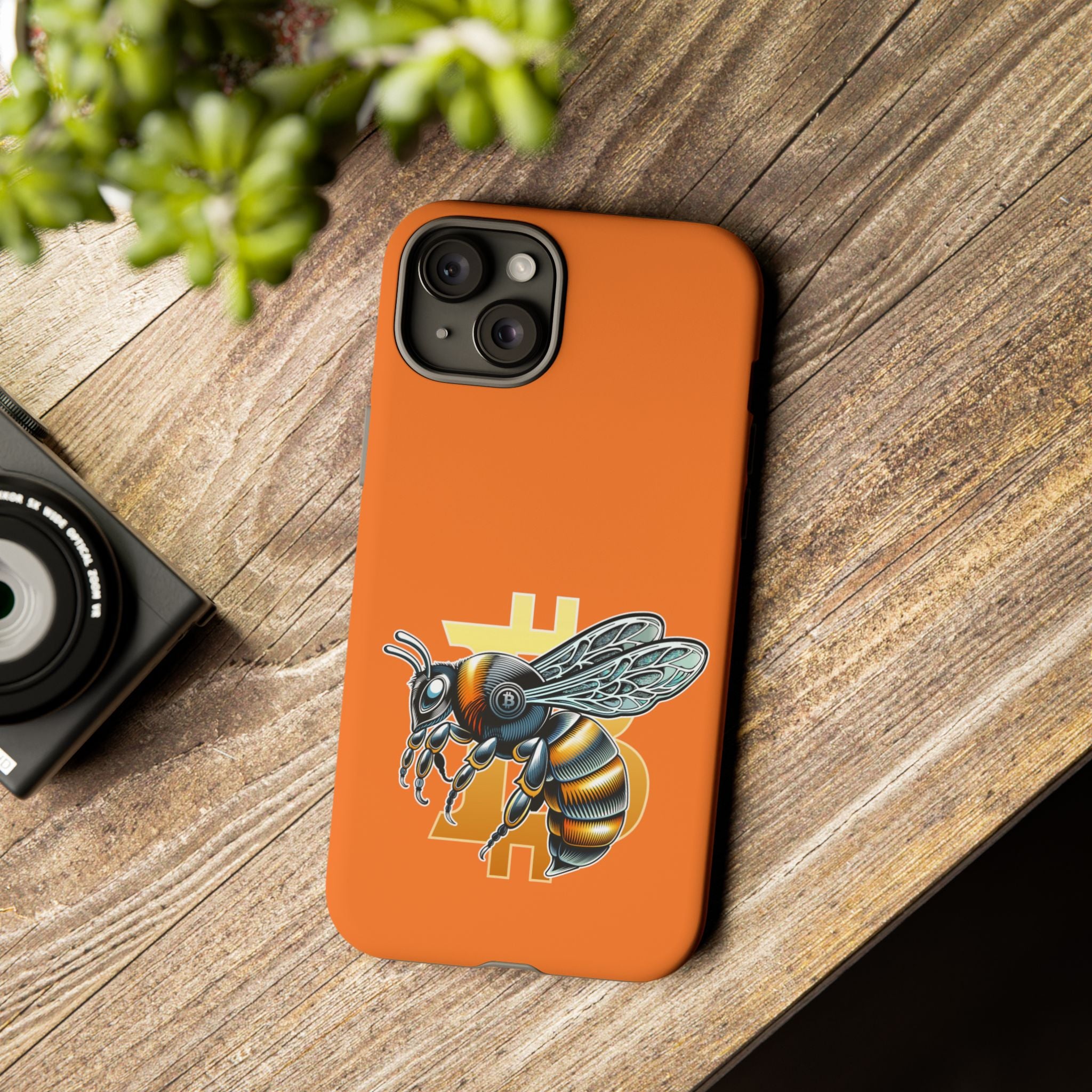 "CypherHornet-Bitcoin" Designer Phone Case - Bright Orange Protective Smartphone Cover | Crypto Gift