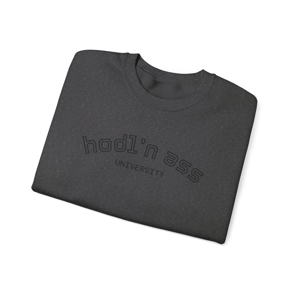 "hodl'n ass University" BITCOIN Sweatshirt — Crypto Humor Crewneck | Crypto Gift