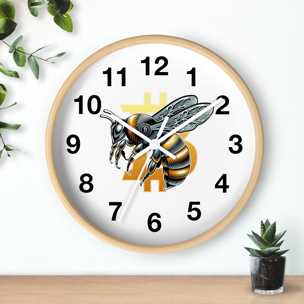 Bitcoin/CypherHornet  -  Decorative White Wall Clock for Home Office or Shop | Black Hands | Crypto Gift 202