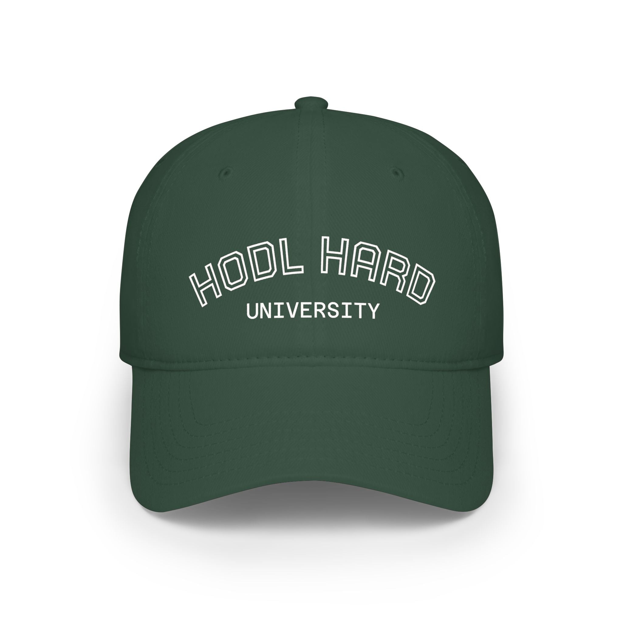 HODL Hard University Cap — Crypto Investor Low Profile Baseball Hat