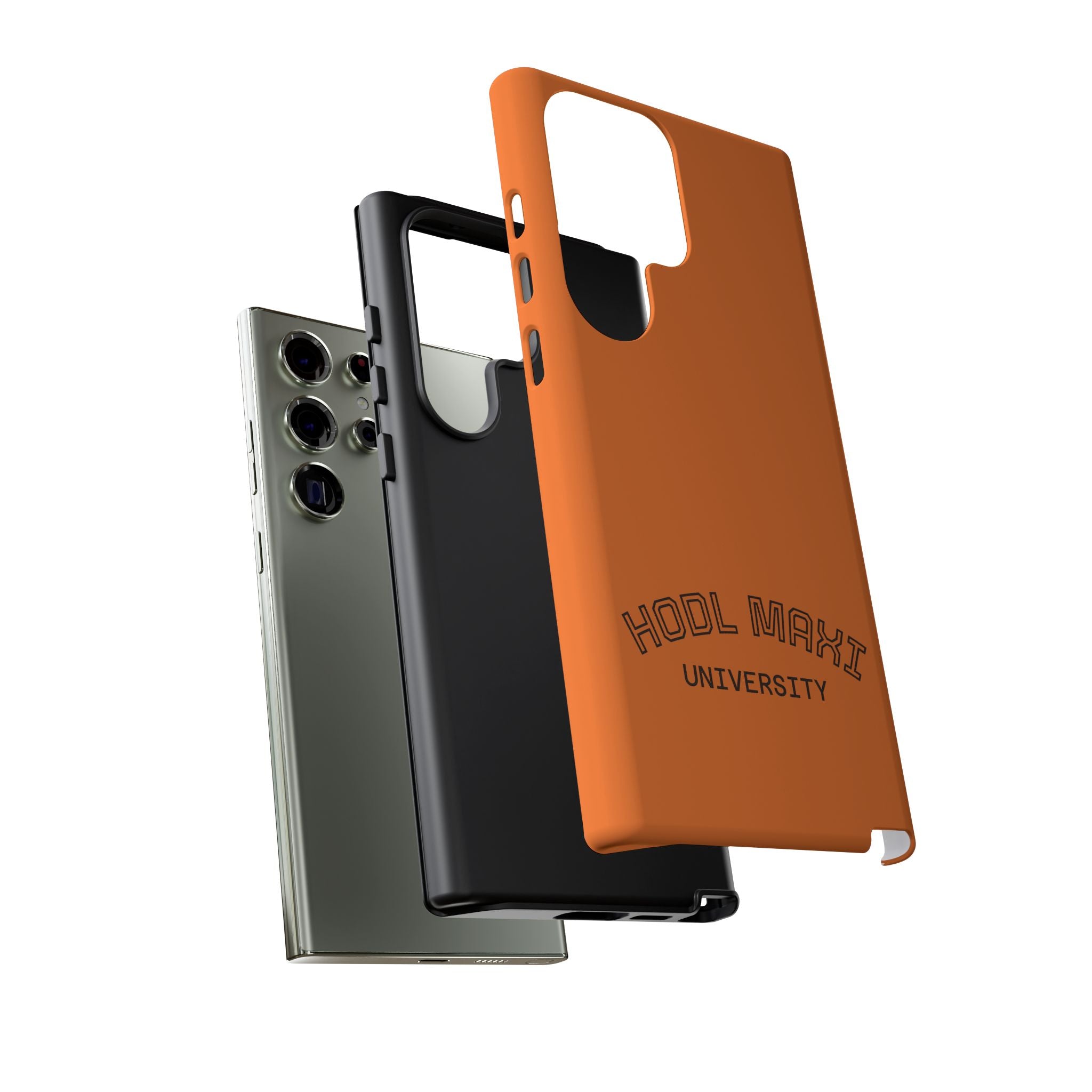 HODL MAXI University Phone Case — Orange Protective Crypto Design