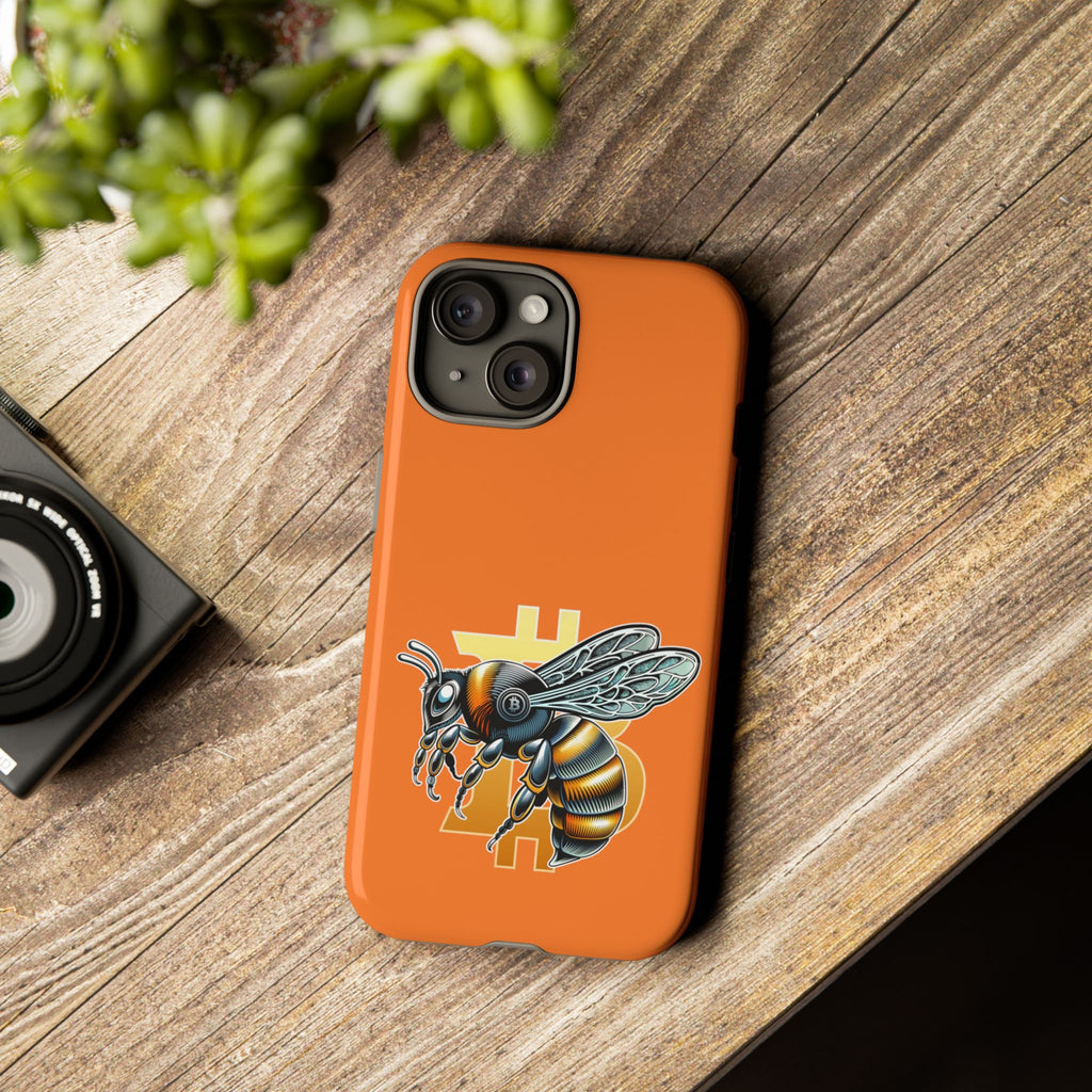 "CypherHornet-Bitcoin" Designer Phone Case - Bright Orange Protective Smartphone Cover | Crypto Gift