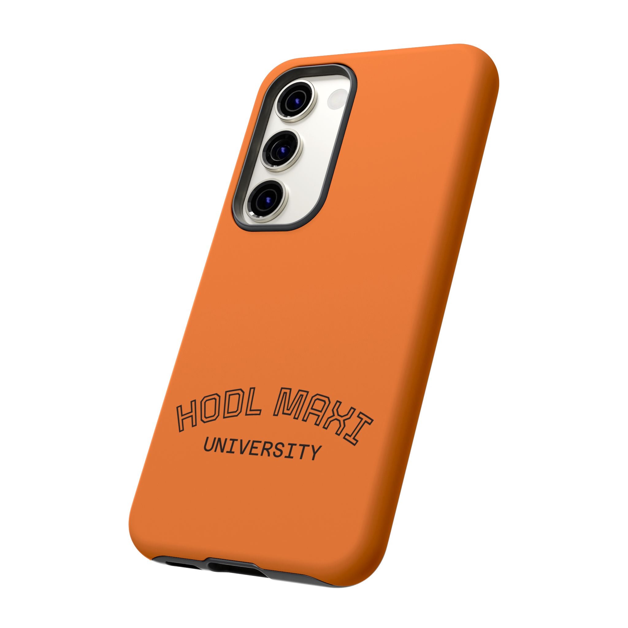 HODL MAXI University Phone Case — Orange Protective Crypto Design