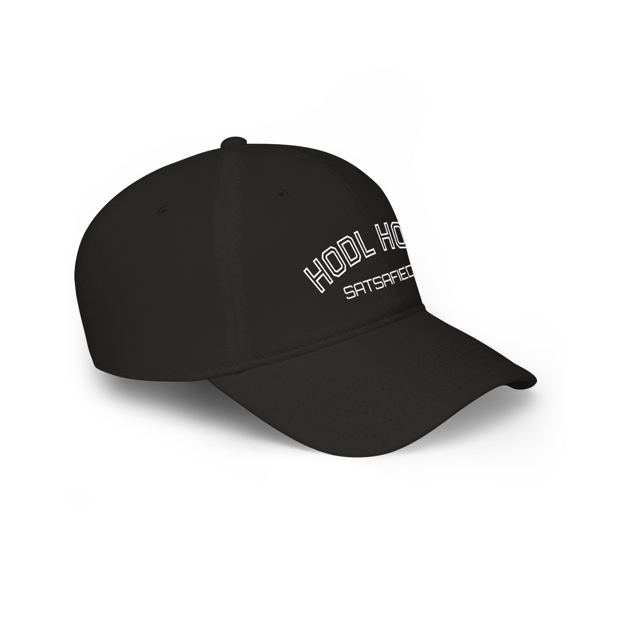"HODL HODL SATSAFIED" Bitcoin Baseball Cap — Crypto Investor Low Profile Hat | Crypto Gift